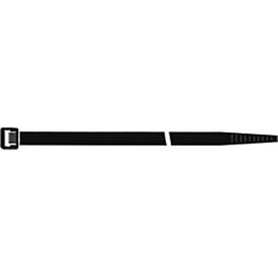 SapiSelco kabelbinders, L 360 x B 7,5 mm, PA 6.6 zwart, UV-stabiel, V2 UL 94, trekbelasting 460N, 100 stuks