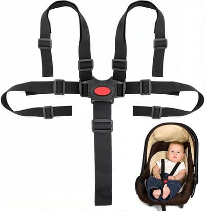 Dailygoods- 5-punts Veiligheidsgordel Verstelbaar - Universele Riem - Kinderstoel/Kinderwagen - Lichtgewicht/Draagbaar - Stabiele Gesp - Hoogwaardig Nylon - Kinderzitje