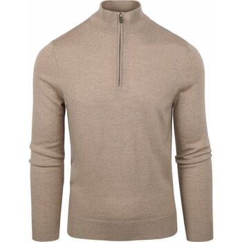 Suitable Merino Half Zip Trui Beige - Maat XXL - Heren - Quarter zip - Schipperstrui met rits - Volwassen mannen