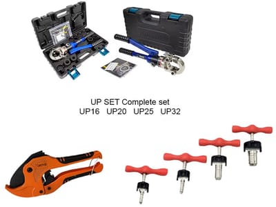 Complete Waterleiding Gereedschap Set UP – Hydraulische Perstang UP 16–20–25–32 mm – Buiskniptang 42 mm – Ontbraamset – Speciaal voor Uponor S-Press