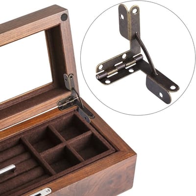 Stevige veerhengsels voor sieraden- en wijnkoffers met houten deksel - 20 stuks (brons)