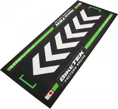 Tapis environnemental pour moto Biketek Garage Mat Rising Sun noir vert blanc Neuf