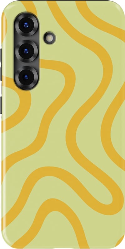 DripCase Curvy Lines Hoesje Samsung Galaxy S25 | Backcover met Mag | Design Tough Case Samsung Galaxy S25 Lemon Loop