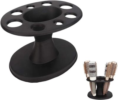 Ronde Plastic Borstelhouder voor Haarborstels en Kammen, Organiseer je Haarstyling Accessoires met deze Praktische Opbergstandaard (Zwart)