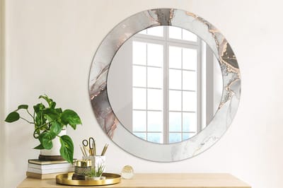 Coloray Bedrukte Spiegel - Abstract marmer Spiegel Met Decoratie - 60 cm - Wit Bedrukte Spiegel - Spiegel Met Decoratie - Spiegel Lijst Met Print - Spiegel Met Print