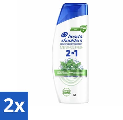 2 x Head & Shoulders – 2-in-1 – Menthol Fresh – 300 ml - Anti-roos Shampoo - 2-in-1 Shampoo - Menthol Shampoo - Verfrissende Shampoo - Shampoo Tegen Roos