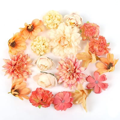 Dailygoods- Kunstbloem Hoofden 24 Stuks - Kunstbloemen voor DIY - Zijden Bloemkoppen - Bruidsdecoratie - Scrapbooking - Allergievriendelijk