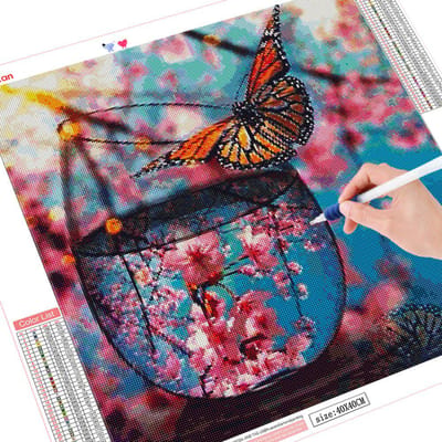 5D diamant schilderij vlinder volledige vierkante/ronde fles diamant borduurwerk dier mozaïek woondecoratie Full Square 30x30CM