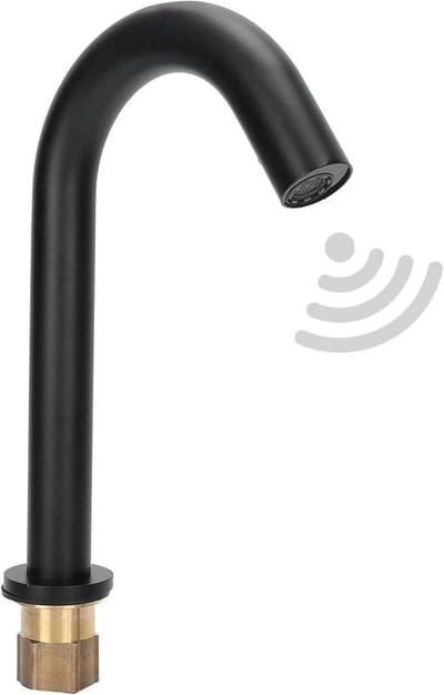 Automatische sensor kraan voor keuken en badkamer, enkele koude G1/2 in zwart koper met batterijvoeding