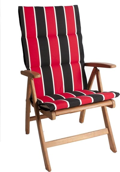 Tuinkussen Hoge Rug dun Luca Rood