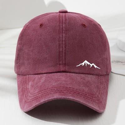 Baseballpetten met Bergprint voor Mannen en Vrouwen, Geschikt voor Buitenreizen, Wandelen, Bergbeklimmen, Zonbescherming Adjustable brown