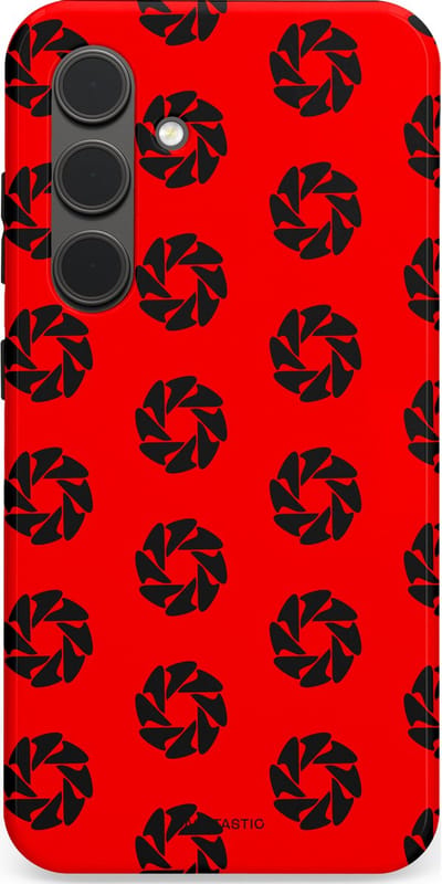 Casetastic hoesje geschikt voor Samsung Galaxy S24 - Dubbellaagse bescherming - Zwarte Sterren op Rood - Fashion Case - Rood Zwart