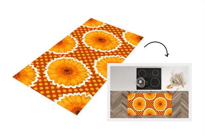 Keukenloper - Loper keuken - Bloemen - Stippen - Vintage - Patroon - 120x60 cm - Keukenloper vinyl