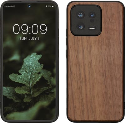 kwmobile telefoonhoesje geschikt voor Xiaomi 13 5G - Hoesje met bumper in donkerbruin - Backcover - hout