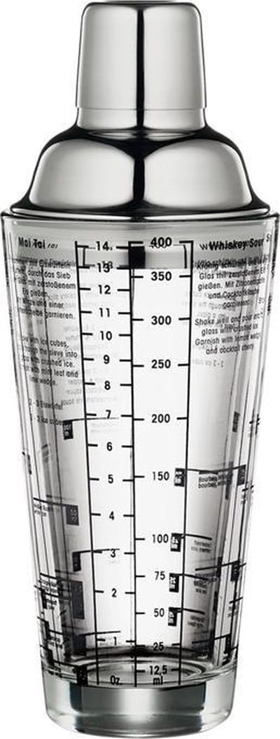 Cilio 200300 cocktailshaker 0,4 l Glas, Roestvrijstaal