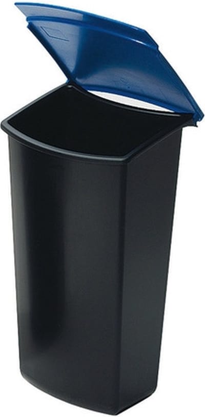 HAN inzetbakje voor afvalbak - MONDO - 3 liter - zwart/blauw - met deksel - HA-1843-14
