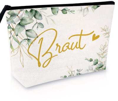 Dailygoods- Cosmetische Tas - Eucalyptus-patroon - Make-up Tas Dames - Bruid Tas - Cadeau Bruid - Kunstwerk met Fijn Vakmanschap - Make-uptas
