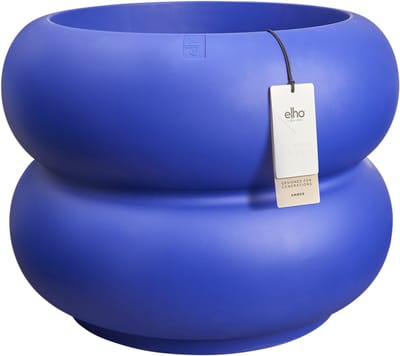 Elho Amber Roll Low 60 - Grote Bloempot voor Binnen & Buiten - 100% Gerecycled Plastic - Ø 59.9 x H 46.1 cm - Royal blue