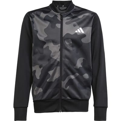 adidas Sportswear Seasonal Essential Camouflage Tricot 3-Stripes All Over Printed Trainingspak - Kinderen - Zwart