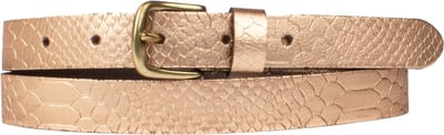 Petrol Industries Riem Dames - Broekriem - Met Slangenpatroon - Leer - Rosé goud - 80 cm - XS
