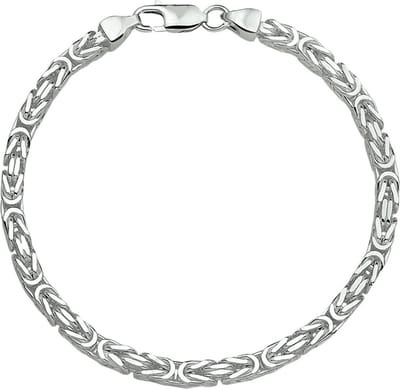 Juwelier Emo - Vierkante Koningsarmband 925 Gerhodineerd - 4.5mm breed