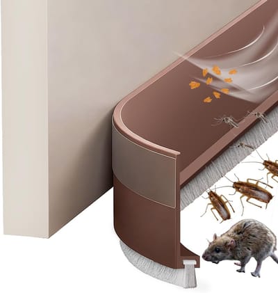 2-Pack Geluiddempende Deurborstels — 39-inch Rubberen Tochtstoppers — Stof-, Wind- en Insectenwerend — Afdichtstrips voor Spleten onder Slaapkamerdeuren — Verstelbare Deuronderafdichtingen — Geluidsisolerende Deurrubbers — 100 x 5 cm