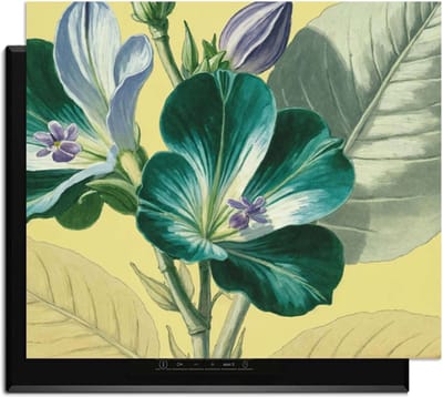 KitchenArt - Botanical Glow – Inductie Beschermer - 65x52 cm - Kookplaat Beschermer - Luxe Afdekplaat Inductieplaat - Anti-slip & Oprolbaar - Beschermmat Inductiekookplaat