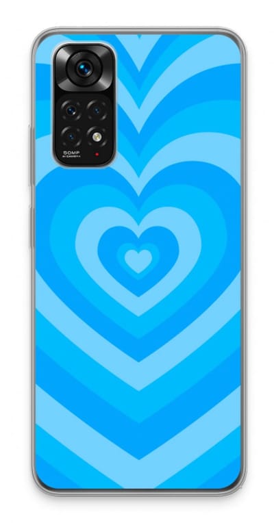 Case Company® - Hoesje geschikt voor Xiaomi Redmi Note 11 hoesje - Hart Blauw - Soft Cover Telefoonhoesje - Bescherming aan alle Kanten en Schermrand