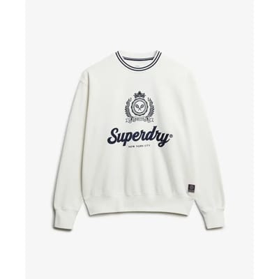 Superdry Country Club Ruimvallend Sweatshirt met Ronde Hals White Grootte: 38
