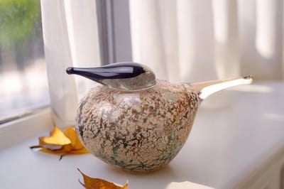 Vogel "Earth & Water" - Vogel - Glazen Vogel - Glazen vogeltjes decoratie - Vogel Glas - Glazen - Vogel van Glas