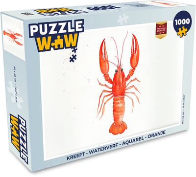 Puzzel Kreeft - Waterverf - Aquarel - Oranje - Legpuzzel - Puzzel 1000 stukjes volwassenen