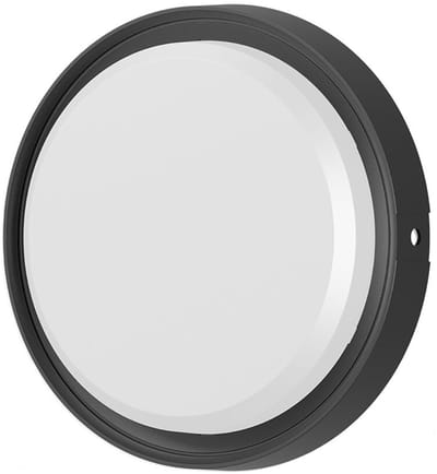 LED Buiten Wandlamp met Bewegingssensor - Kingtron LED Bulkhead - 18W 2020lm - IP65 Waterdicht - 830 Warm Wit 3000K - Rond - Zwart