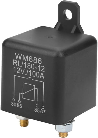 Allecto - Automatische Startrelais DC 12V - 100A 2-polig - Accu Aan/Uit - Betrouwbare Schakelaar - Geschikt voor voertuigen - Eenvoudige installati...