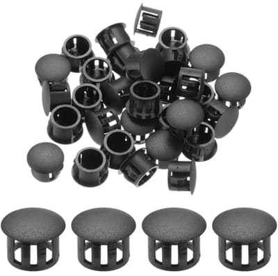 64 Stuks Zwarte Kunststof Gatstoppen voor Geperforeerde Platen – 13 mm