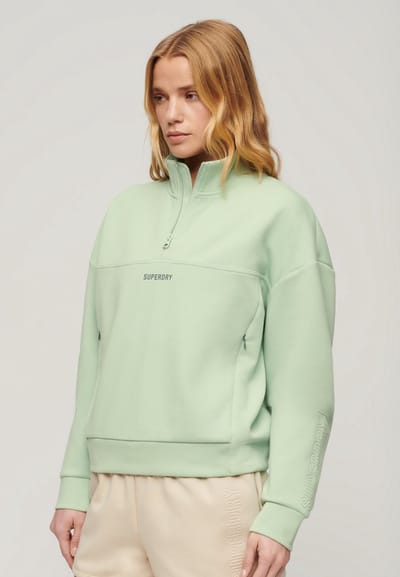 Superdry - Sport Tech Relaxed sweatshirt met halve rits - Dames - Truien