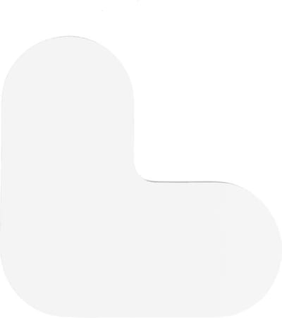 Hoekstuk (L-vorm) Wit 190 x 190 mm - vloersticker met vlakke toplaag