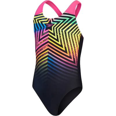 Speedo Eco Splashback Kinder Badpak 002627-16801 - Kleur Zwart-multicolour - Maat 140
