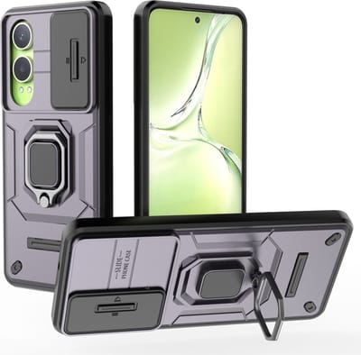 Coverup Hoesje - Geschikt voor OnePlus Nord CE4 Lite 5G Hoesje - Coverup Ring Kickstand Back Cover met Camera Shield - Paars