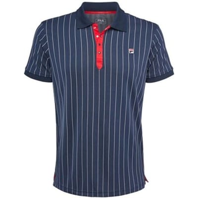 Fila Stripes Polo Heren-Donkerblauw,Rood