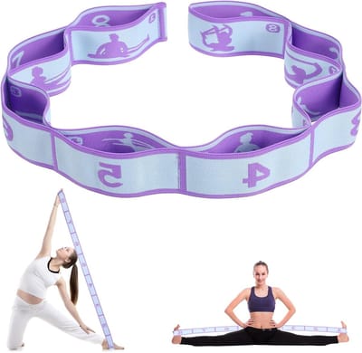 Dailygoods- Yoga Stretchband 8 Lussen - Elastische Gymnastiekband - Fitnessband - Stretch Riem - Duurzaam Polyester/Latex - 86,5 cm Lang