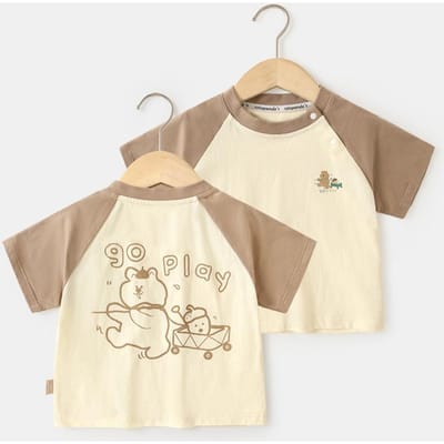Babykleding Casual T-shirts met korte mouwen Zomerkleding Jongens Meisjes Baby Kinderen Kinderen Zomer Tops met halve mouwen 120cm