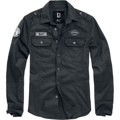 Brandit Longsleeve - Luis Shirt - S tot 6XL - voor Mannen - zwart