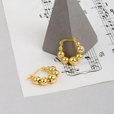 925 Sterling Zilver Kralen Hoepel Oorbellen Voor Vrouwen Mannen Geometrische Oorbellen Dagelijkse Sieraden Nieuw Groothandel gray