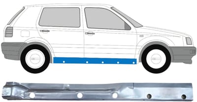 Binnenste reparatie dorpel voor Volkswagen Golf 3 1991-1998 / Rechts
