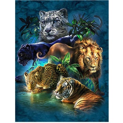 Peinture diamant à faire soi-même « Tigre Lion Léopard » Broderie Point de croix Strass Peinture Décor 20X30CM brown