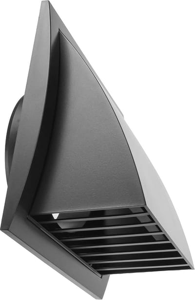 150 mm afzuigkap met regenkap - zwart antraciet wandventilatierooster voor buitengebruik