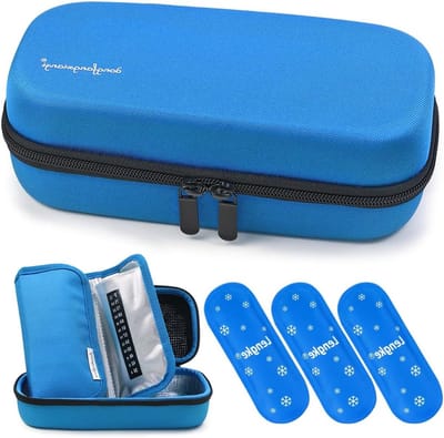 Insuline koeltas met 2 koelpockets, ideale insuline koelbox voor onderweg en reizen