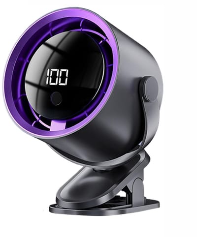 Ventilator - Tafelventilator - Handventilator - Mini ventilator - Ventilator voor kinderwagen - 100 snelheden - USB-oplaadbare - stille clipventilator met led-display - Auto-onderdelen voor buitenactiviteiten - Kamperen - Keuken - Slaapzaal - Paars