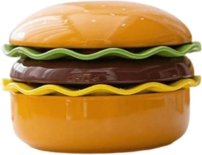Keramische hamburgerborden - Serviesset snack - Leuk tafelen thuis - Stapelbaar magnetronbestendig - Burger set - Meerkleurig