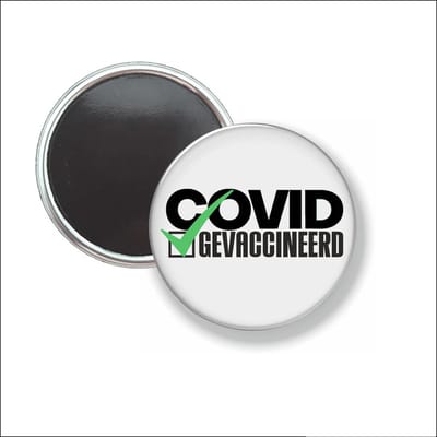 Button Met Magneet 58 MM - Covid V Gevaccineerd - NIET VOOR KLEDING